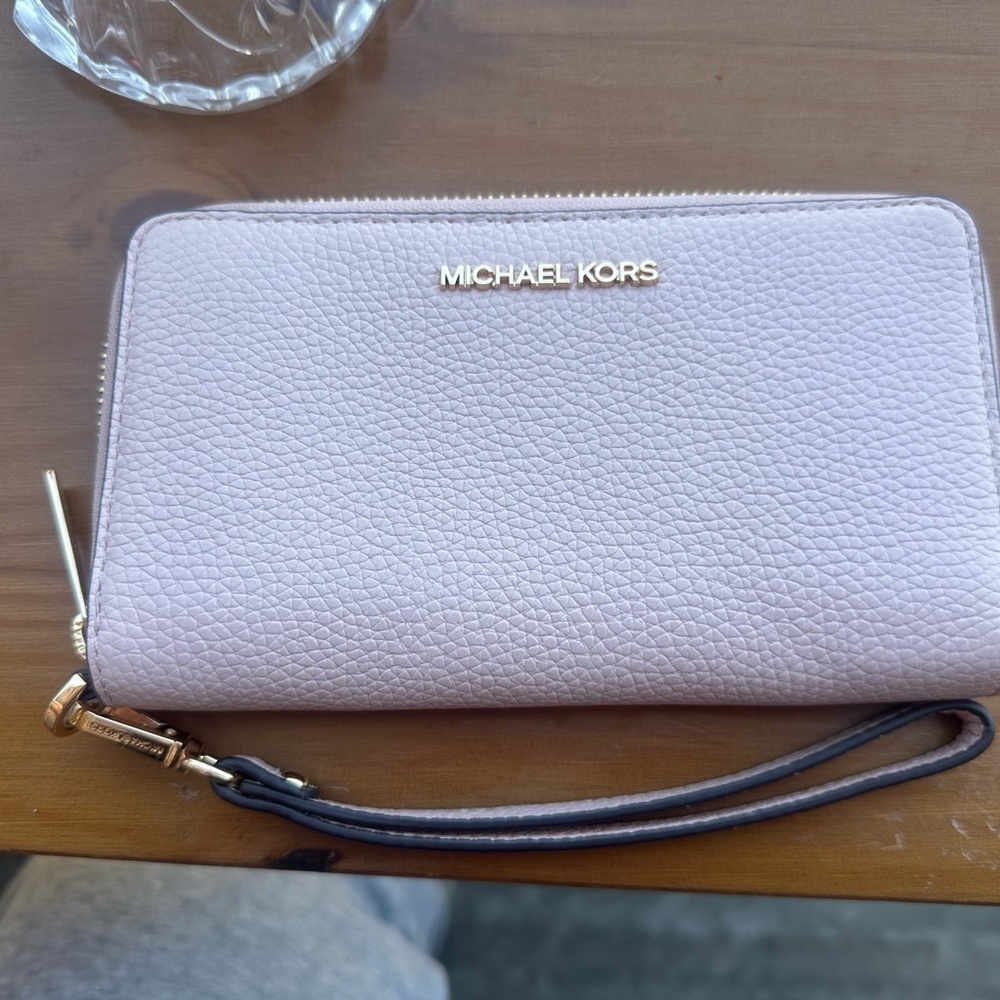 michael kors wallet pink blush power